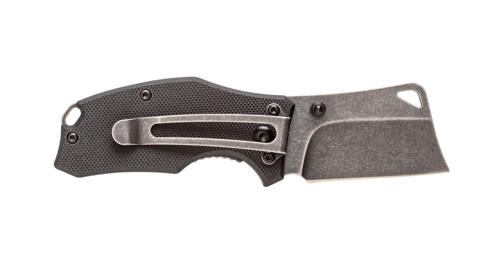 Smiths Lil Choncho Folding Knife, 2.2in, 400 Stainless Steel, Black Stonewash, Cleaver Blade, G10 Handle, Black, SP-51126