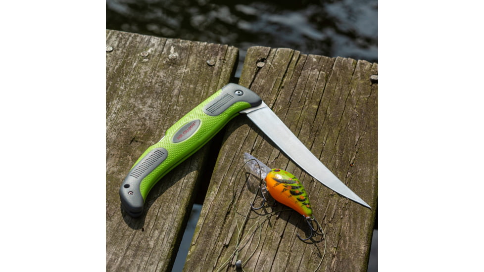 Smiths Mr. Crappie 6 in Flex Folding Fillet Knife, Stainless Steel, Green, SP-51259