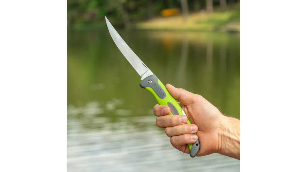 Smiths Mr. Crappie 6 in Flex Folding Fillet Knife, Stainless Steel, Green, SP-51259