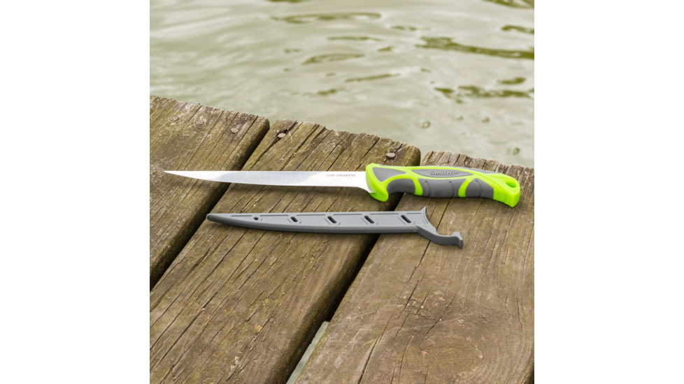 Smiths Mr. Crappie 7 in Slab-Sticker Fillet Knife, Steel, Green, SP-51209
