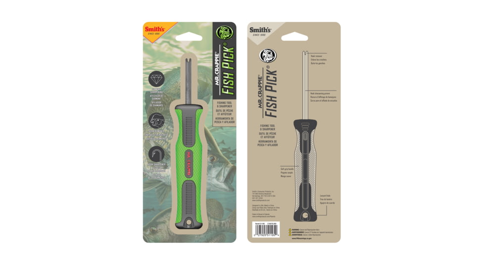Smiths Mr. Crappie Fish Pick And Hook Sharpener, Green, SP-51195
