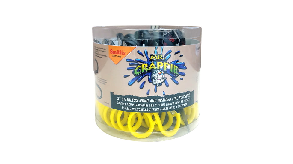 Smiths Mr. Crappie Line Scissors, 3in Length, 12 Pcs, Yellow, SP-51169