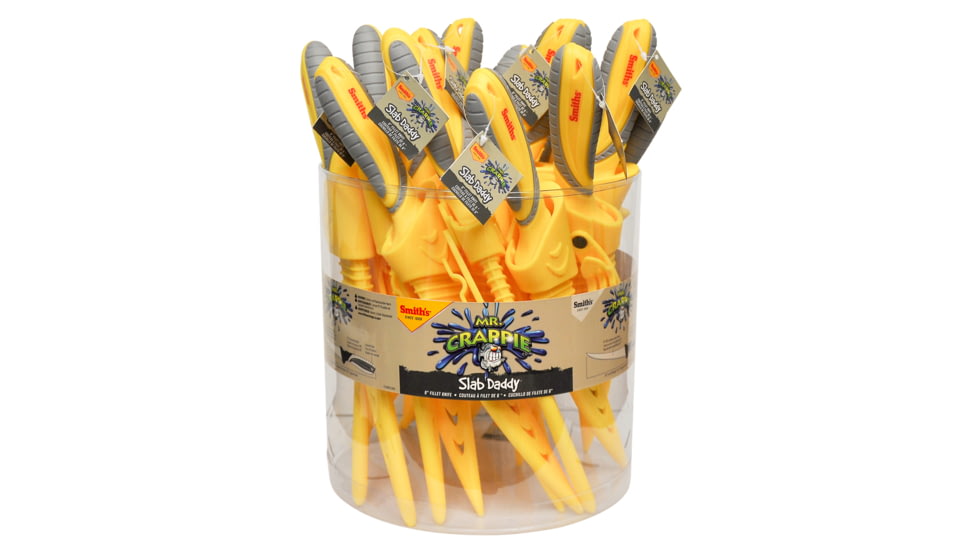 Smiths Mr. Crappie Stainless Fillet Knife, 6in, 400 Stainless Steel, Fillet Blade, Yellow/Gray, SP-51165