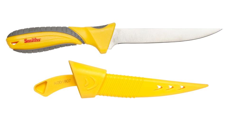 Smiths Mr. Crappie Stainless Fillet Knife, 6in, 400 Stainless Steel, Fillet Blade, Yellow/Gray, SP-51165