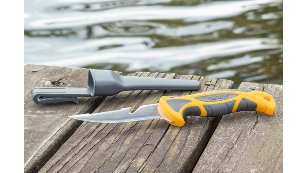 Smiths RegalRiver BaitBreaker Knife, 4in, 400 Stainless Steel, Standard Blade, TPE Handle, Orange/Gray, SP-51054