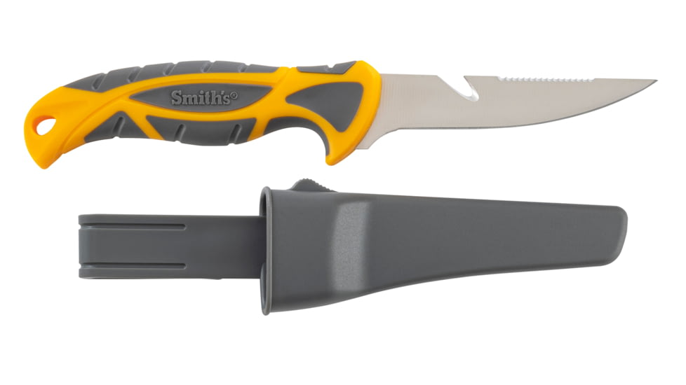 Smiths RegalRiver BaitBreaker Knife, 4in, 400 Stainless Steel, Standard Blade, TPE Handle, Orange/Gray, SP-51054