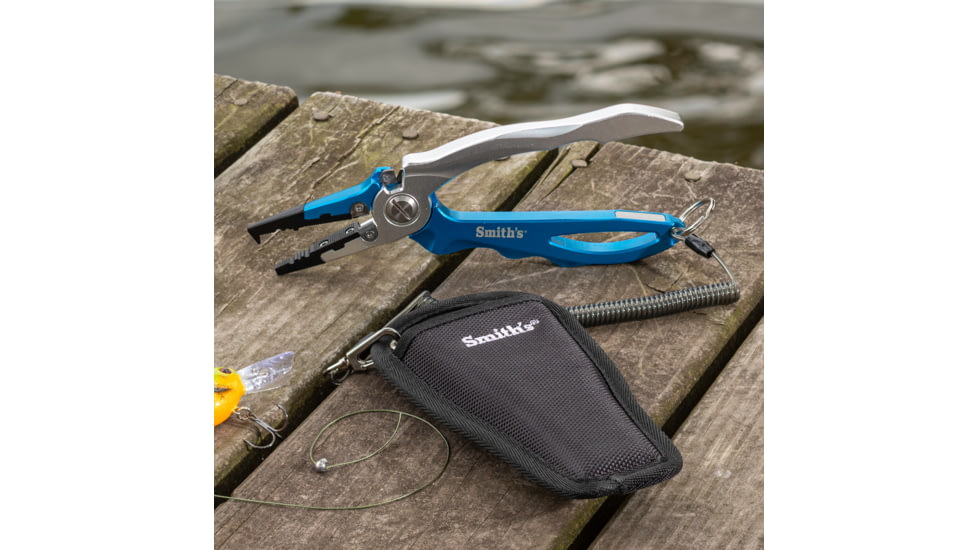 Smiths Regalriver Fishing Pliers w/Sharpener, Blue, SP-50966