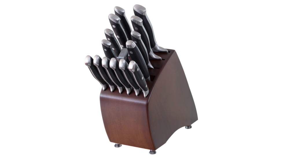 Smiths Saber Knife Set w/ Sharpener - 16 Pcs, Black, SP-50978