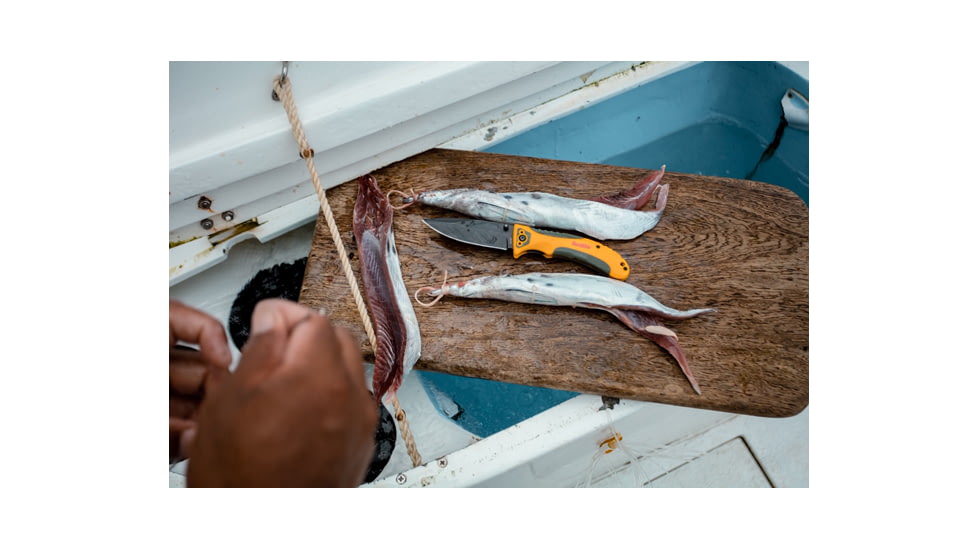 Smiths Trail Breaker Folding Knife, 3.5in, 420 Stainless Steel, Black, Drop Point Blade, Orange/Gray, SP-51005