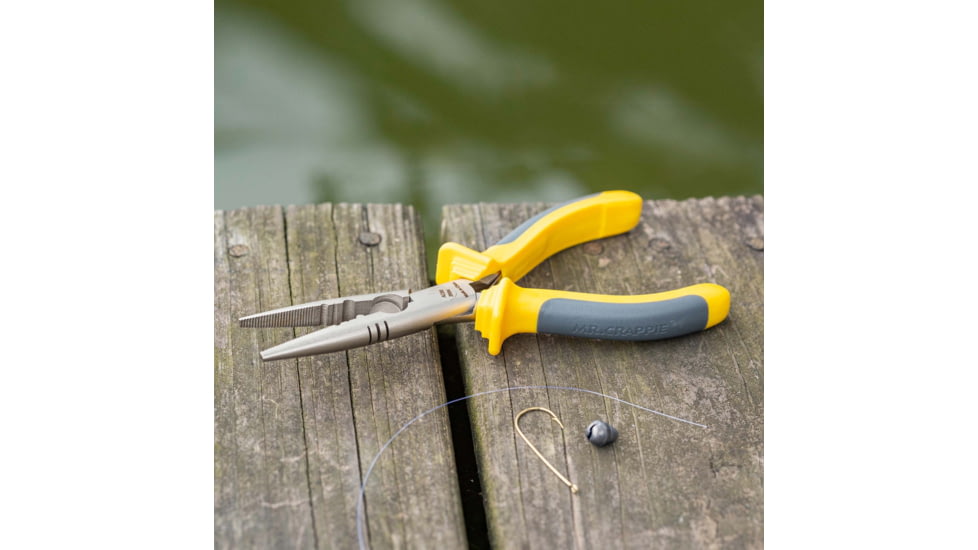 Smiths Mr Crappie Fishing Combo Fixed Blade Knife Set, 6in, 400 Series Stainless Steel Blade, Plain Edge, Fillet Blade, TPE, Yellow/Gray Handle, SP-51232