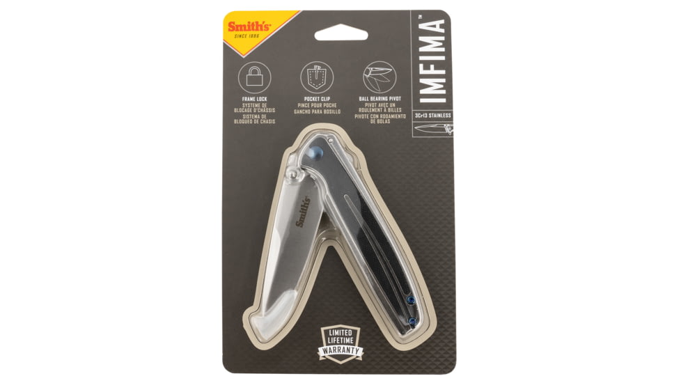 Smiths Products 51275 Imfima 3.26 Folding Drop Point Plain Bead Blasted 3Cr13M