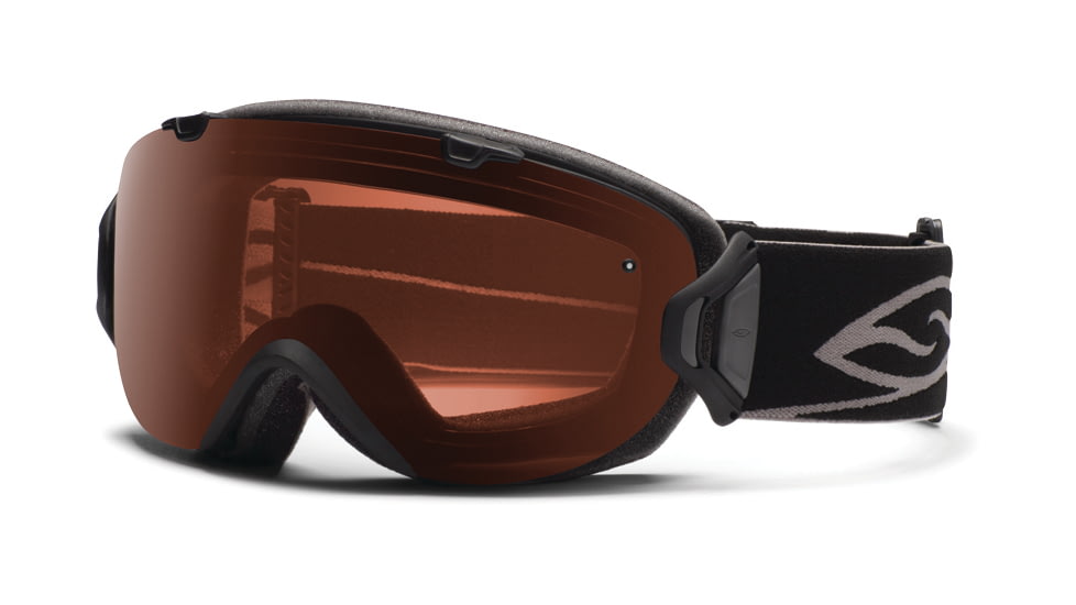 Smith Optics I/OS Snow Goggles - Black Frame w/ Polarized Rose Copper and Blue Sensor Lens IS7EPBK12