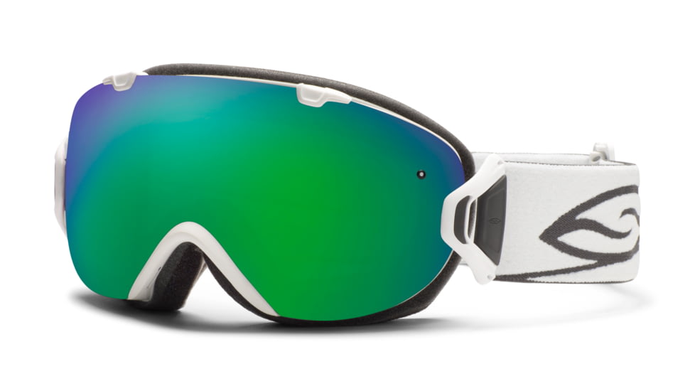 Smith Optics I/OS Snow Goggles - White Frame w/ Green Sol X and Red Sensor Lens IS7NXWT12
