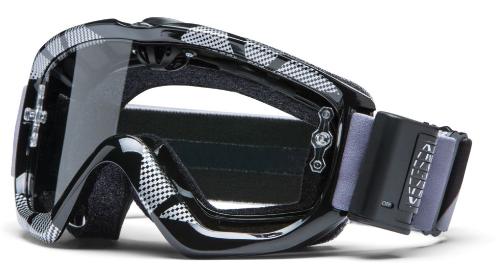 Smith Optics Turbo Option OTG MX Goggles - Black/Silver Static Frame w/ Yellow Dual Airflow Anti-Fog Lens OT3AKSSM12