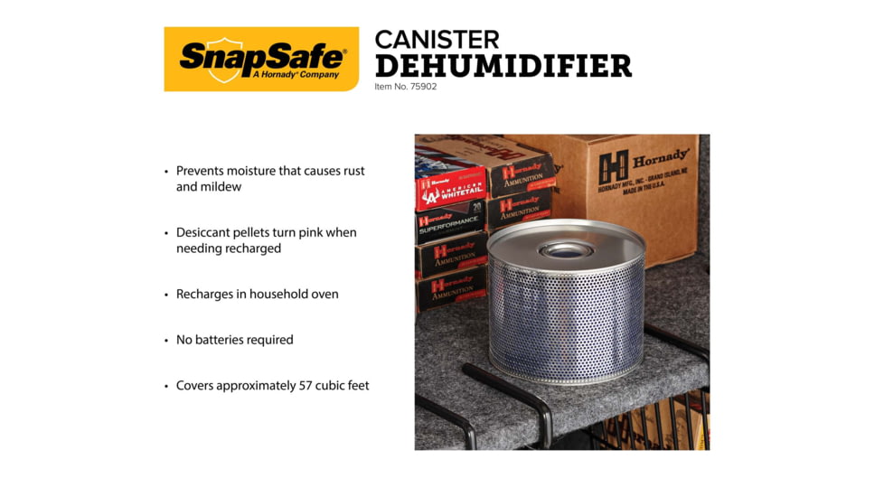 Snapsafe, A Hornady Company Dehumidifier Cylinder, Gray, NSN N, 75902
