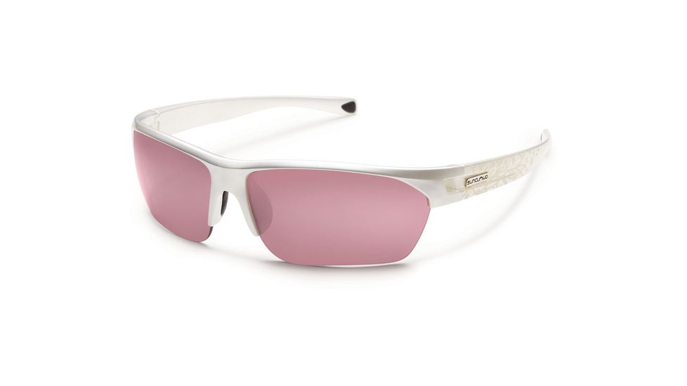 Suncloud Polarized Optics Detour Sunglasses - Pearl Laser Frame and Rose Polarized Polycarbonate Lens S-DTPPRSPLZ