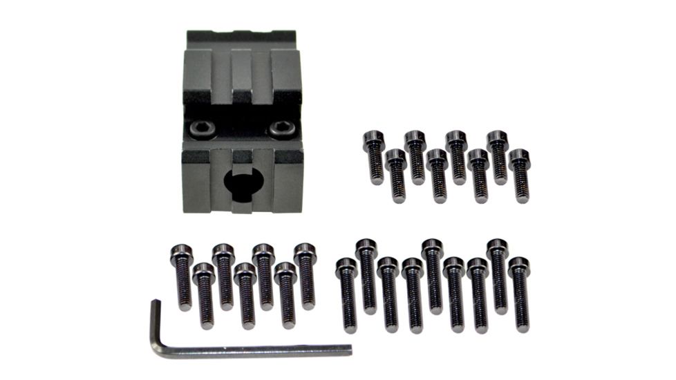 Sniper 2 Slot Riser Barrel Mount w/ Laser / Flashlight Mount, Black, Clamping Range: Diameter .51 in - .78 in MBR02