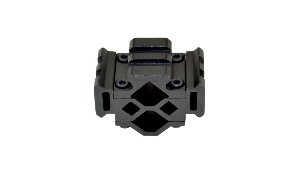 Sniper 2 Slot Riser Barrel Mount w/ Laser / Flashlight Mount, Black, Clamping Range: Diameter .51 in - .78 in MBR02