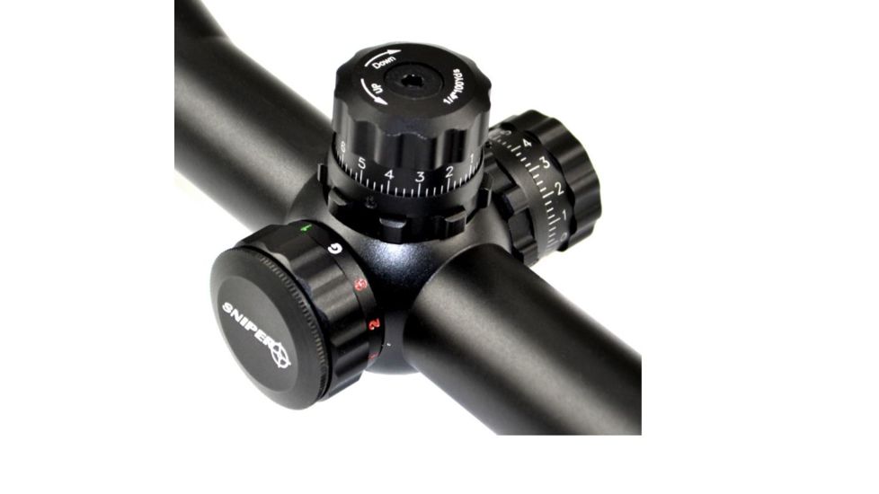 Sniper 3-9x40mm Scope w/ Front AO Adjustment and RGB Tri Illumination Mil Rifle Scope, Black LT3-9x40AOL