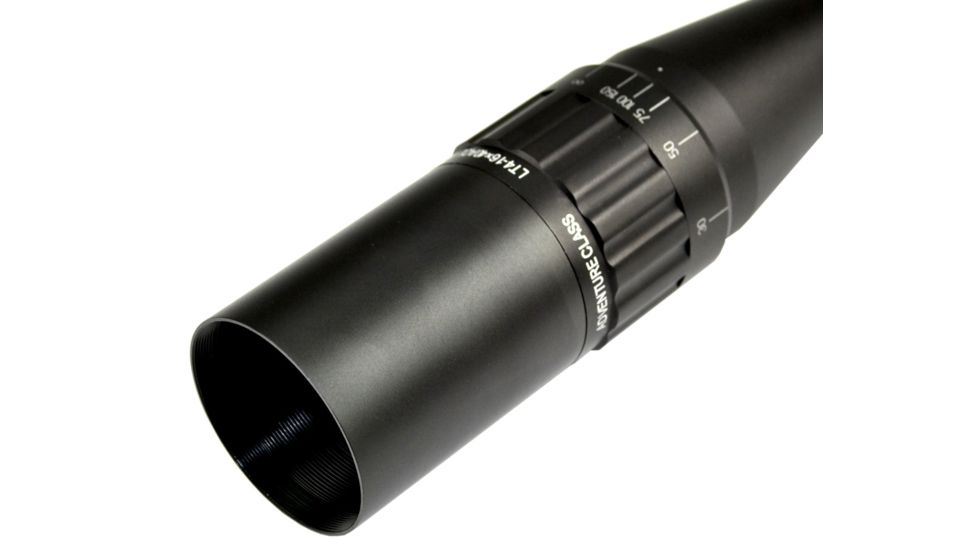 Sniper 4-16x40mm Rifle Scope w/ Front AO Adjustment, QTA W/E, RGB Tri-Illumination Mil Dot, Black LT4-16X40AOL