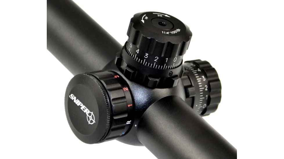 Sniper 4-16x40mm Rifle Scope w/ Front AO Adjustment, QTA W/E, RGB Tri-Illumination Mil Dot, Black LT4-16X40AOL