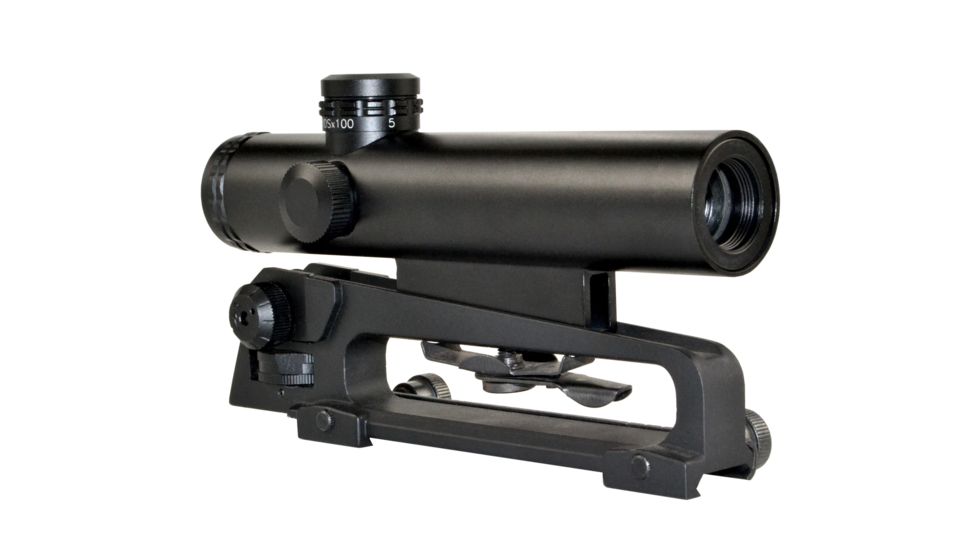 Sniper Grunt 4x20mm Compact Rifle Scope w/ AR Carry Handle Mount, Dual Illumination Duplex Mil-Dot Reticle, 34mm Tube, Black LT4X20L