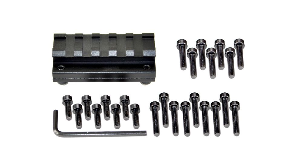 Sniper 5 Slot Tactical Rail Barrel Mount for 0.51 in - 0.78 in, Picatinny / Weaver Rail, Black MBR5S