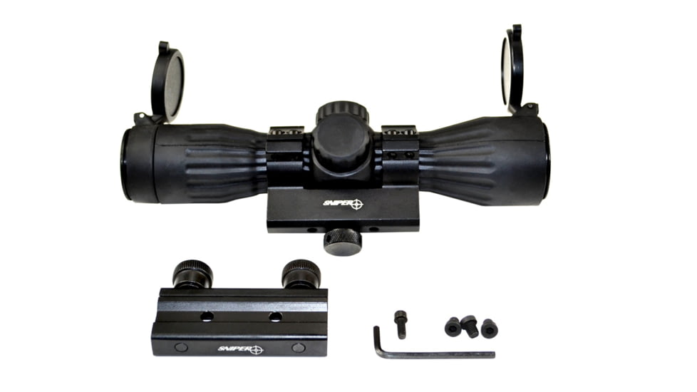 Sniper 6X32mm Rifle Scope, RG Dual Illumination Mil Dot w/ Carry Handle Ring / Picatinny Adapter, Black LT6x32LR