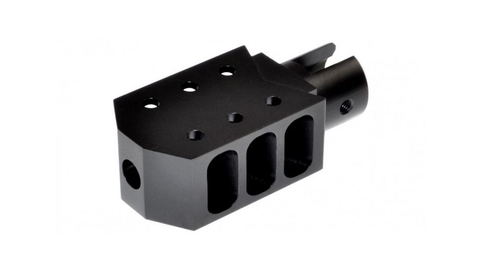 Sniper Aluminum Muzzle Brake / Recoil Compensator, Black, For .22 Ruger Rifle ASMZ17