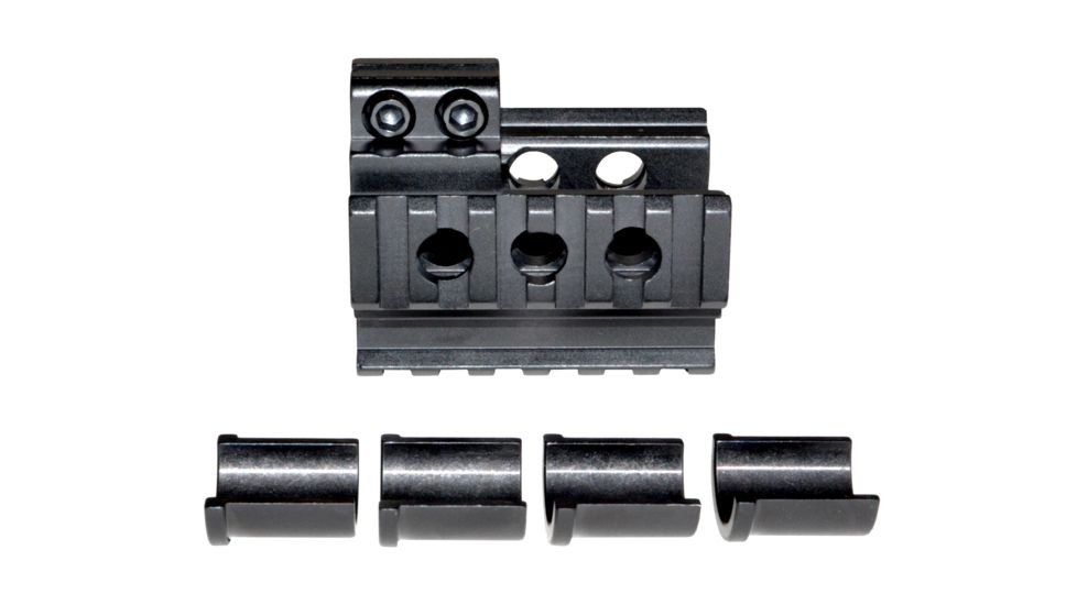 Sniper AR-15 4/15 Tri Rail Barrel Mount for Front Sight Attachment, Picatinny, Aluminum, Matte Black MBRTR