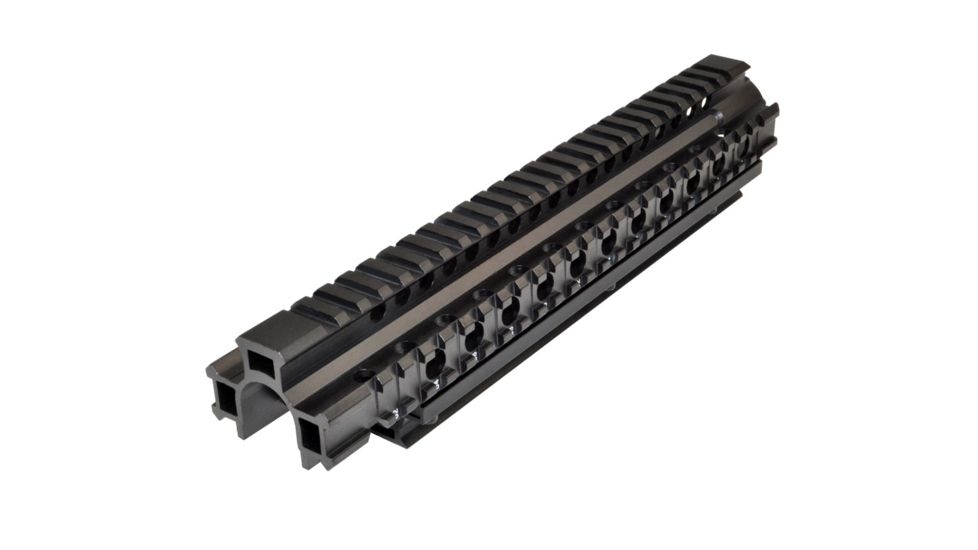 Sniper AR Style 2 Piece Front End Rail Length, FN/FAL Tri Rail Handguard, Black, Large MHGQF