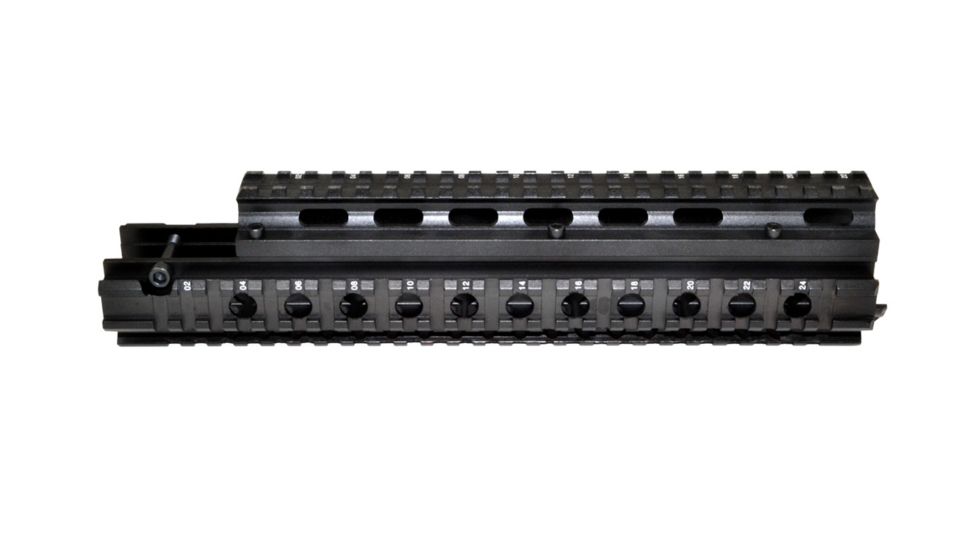 Sniper AR Style 2 Piece Front End Rail Length, FN/FAL Tri Rail Handguard, Black, Large MHGQF