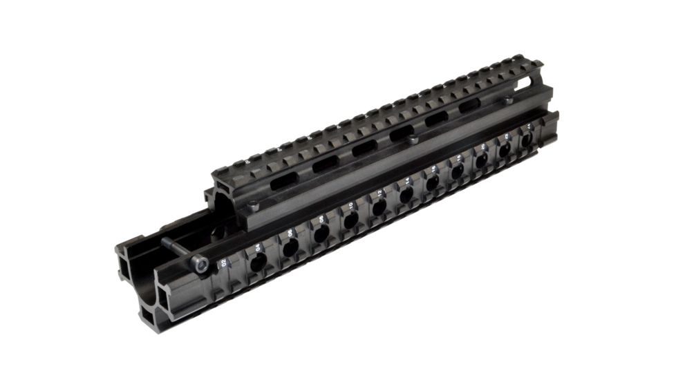 Sniper AR Style 2 Piece Front End Rail Length, FN/FAL Tri Rail Handguard, Black, Large MHGQF