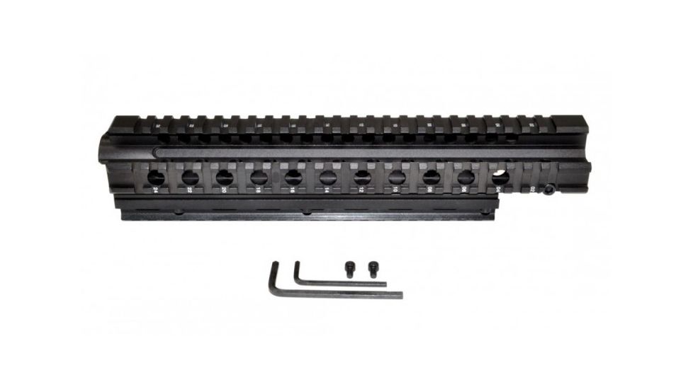 Sniper AR Style 2 Piece Front End Rail Length, FN/FAL Tri Rail Handguard, Black, Large MHGQF
