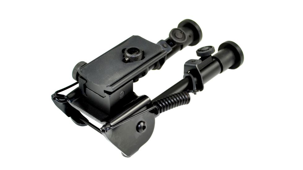Sniper Compact Precision Bipod w/ Spring Loaded Legs, Black, Adjustable Height 6.2 - 8.7 in BP07
