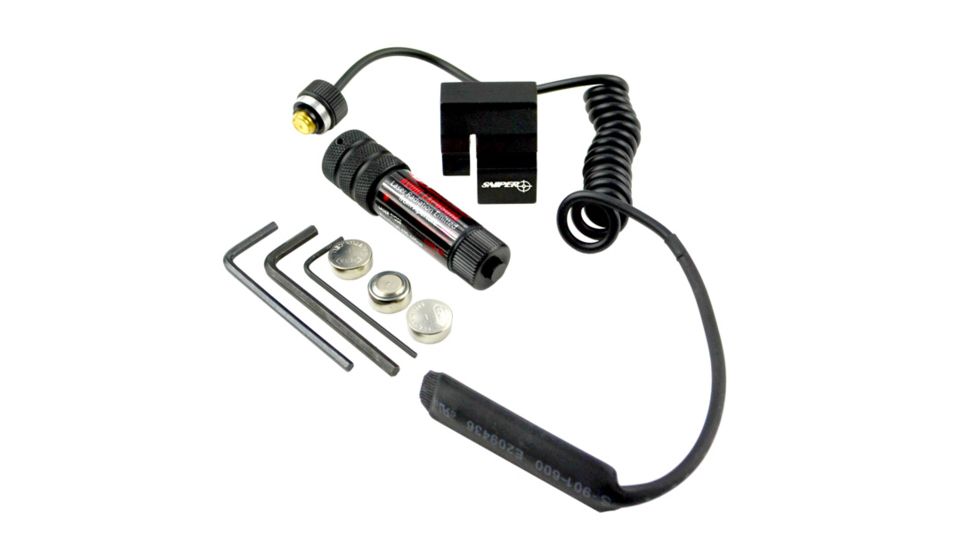 Sniper Compact Tactical Adjustable Red Laser Sight, Black, Small LSR01