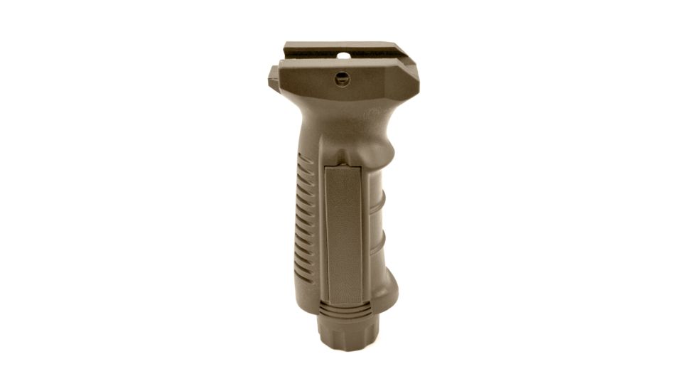 Sniper Fixed Position Foregrip Grip w/ Storage, Molded Finger Grooves, Removable Side Plates, Polymer, Tan GP04-T