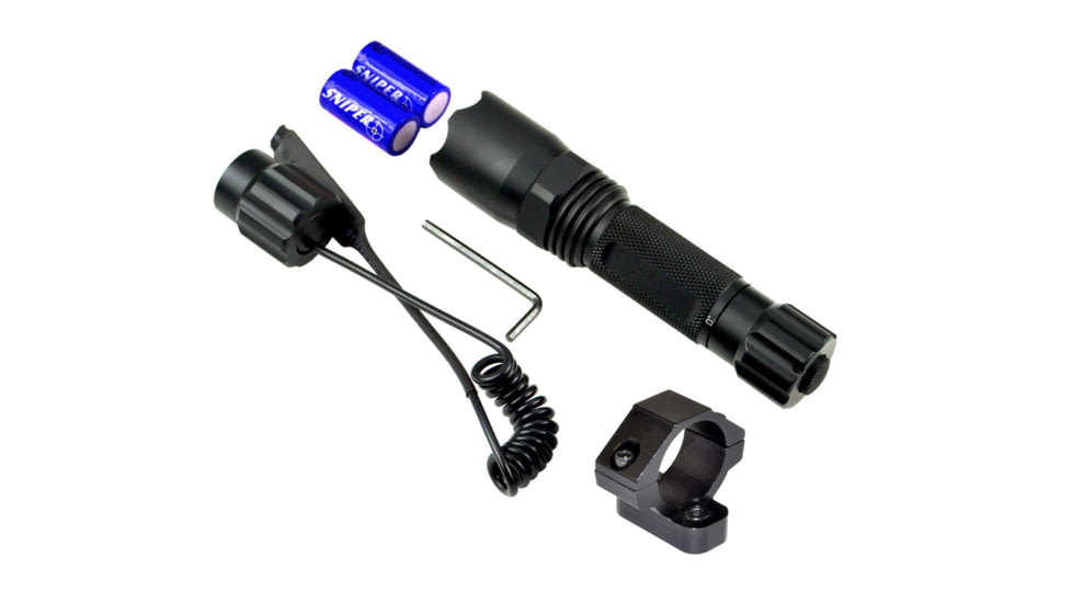 Sniper Grunt 260 Lumens Tac Flashlight with Remote Switch, Key Mod mount, Black, FLKM02