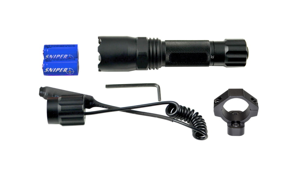 Sniper Grunt 260 Lumens Tac Flashlight with Remote Switch, Key Mod mount, Black, FLKM02