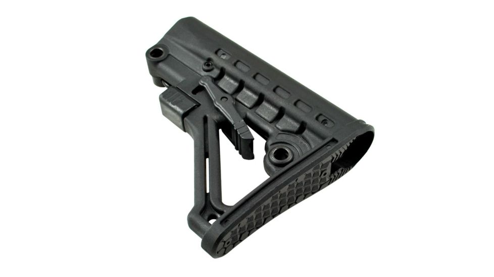 Sniper Mil-Spec AR-15 Adjustable Buttstock, Commercial Spec, QR Sling Swivel Adapter, Polymer, Black AAST05