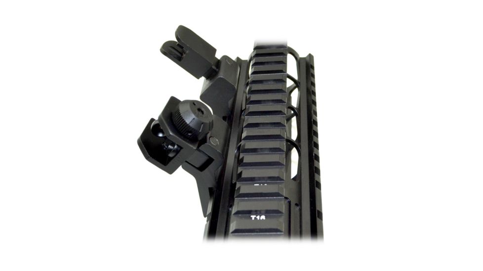 Sniper Top Mounted Deployable Front and Rear Sight for Picatinny, Black, MAFRS