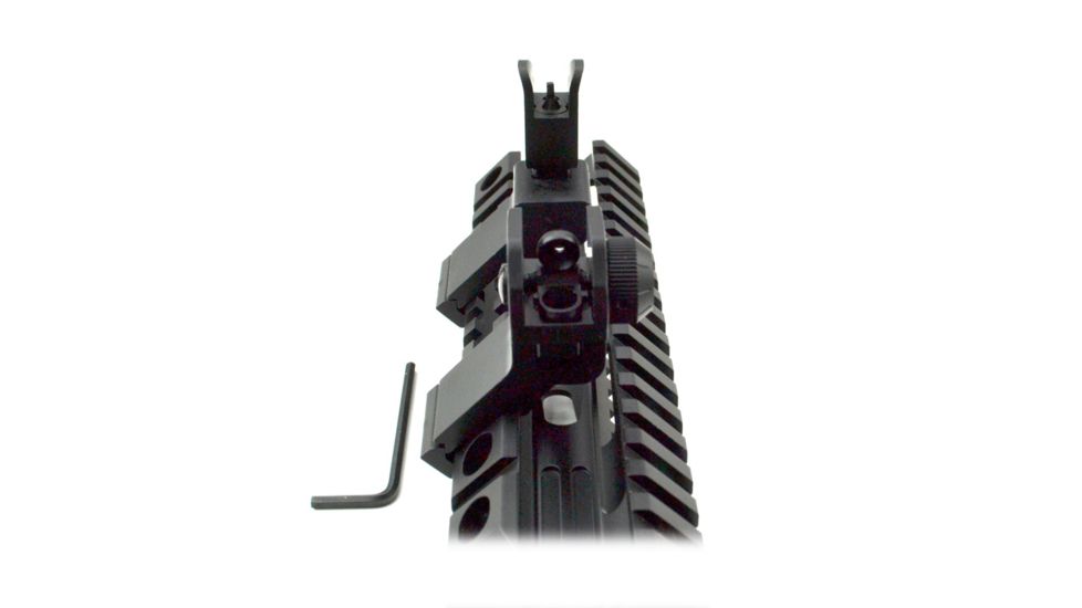 Sniper Top Mounted Deployable Front and Rear Sight for Picatinny, Black, MAFRS
