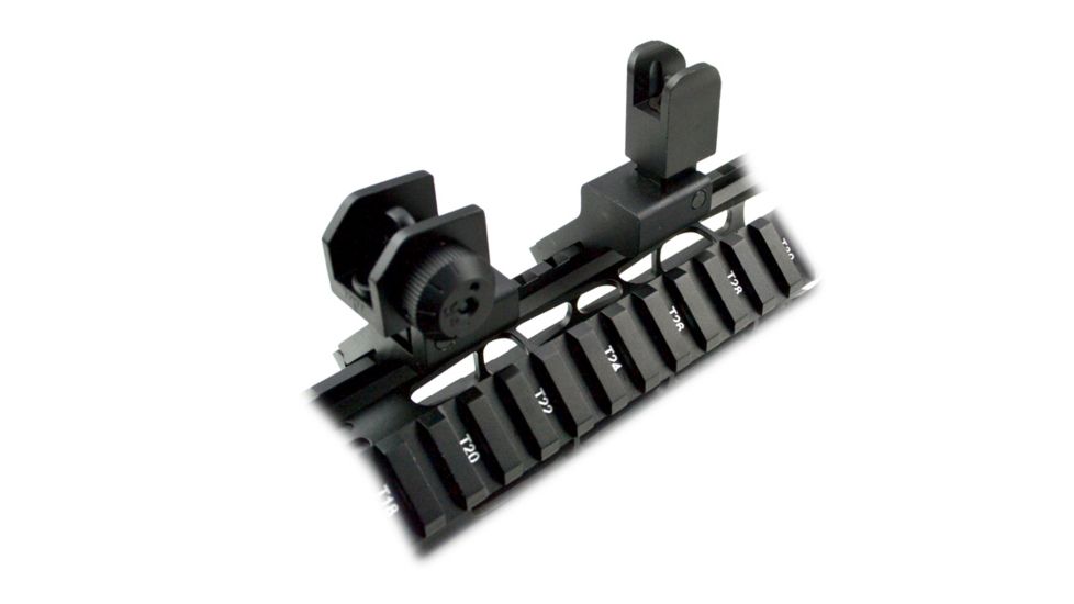 Sniper Top Mounted Deployable Front and Rear Sight for Picatinny, Black, MAFRS