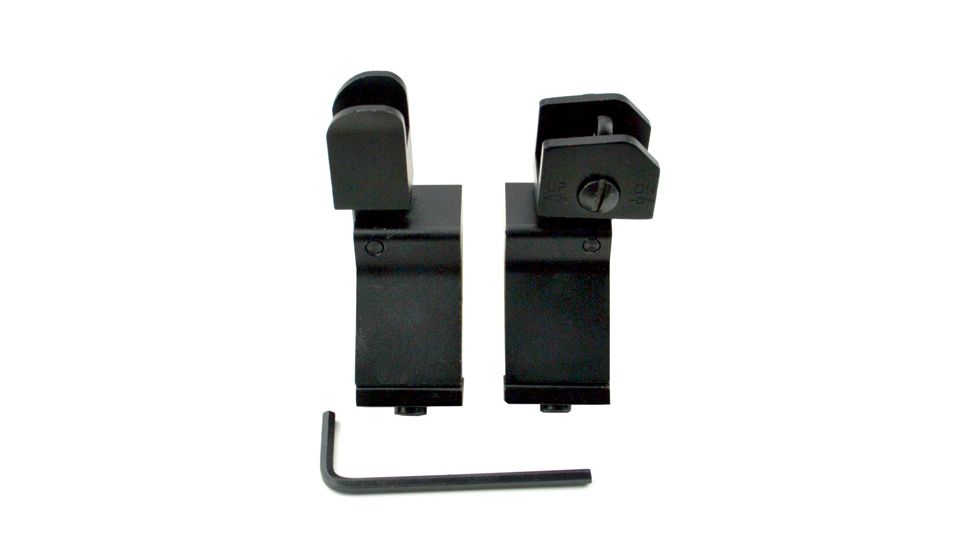 Sniper Top Mounted Deployable Front and Rear Sight for Picatinny, Black, MAFRS