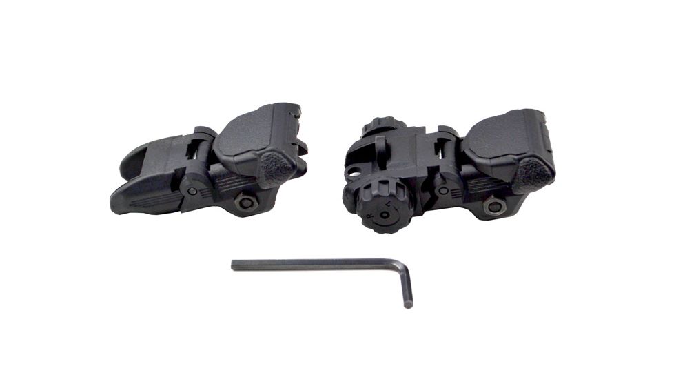 Sniper Tactical Smart Polymer Top Mounted Deployable Front and Rear Sight, Black, MFLRS02