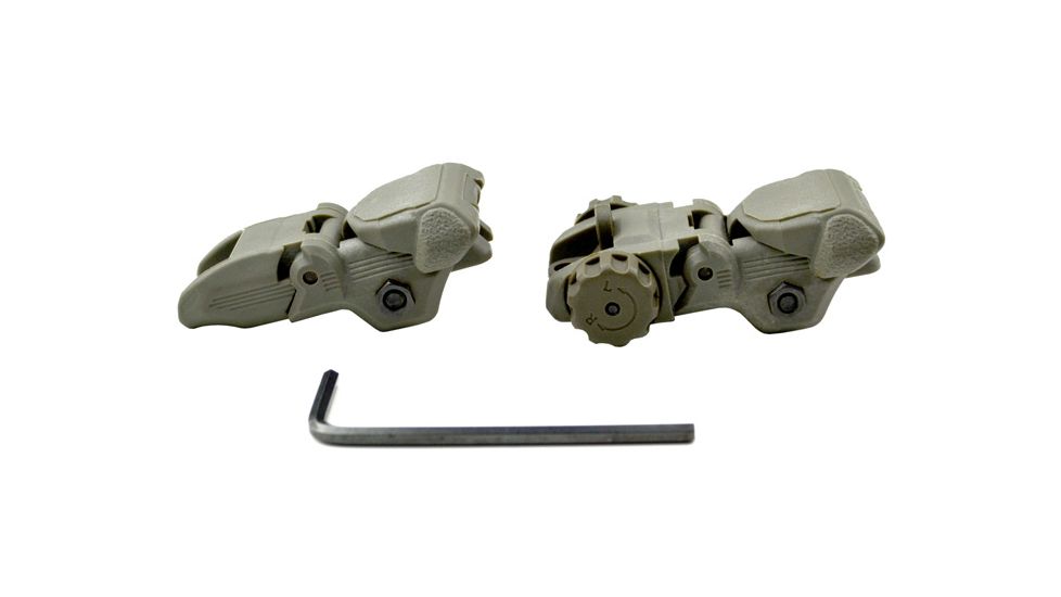 Sniper Tactical Smart Polymer Top Mounted Deployable Front and Rear Sight, Green, MFLRS02-G