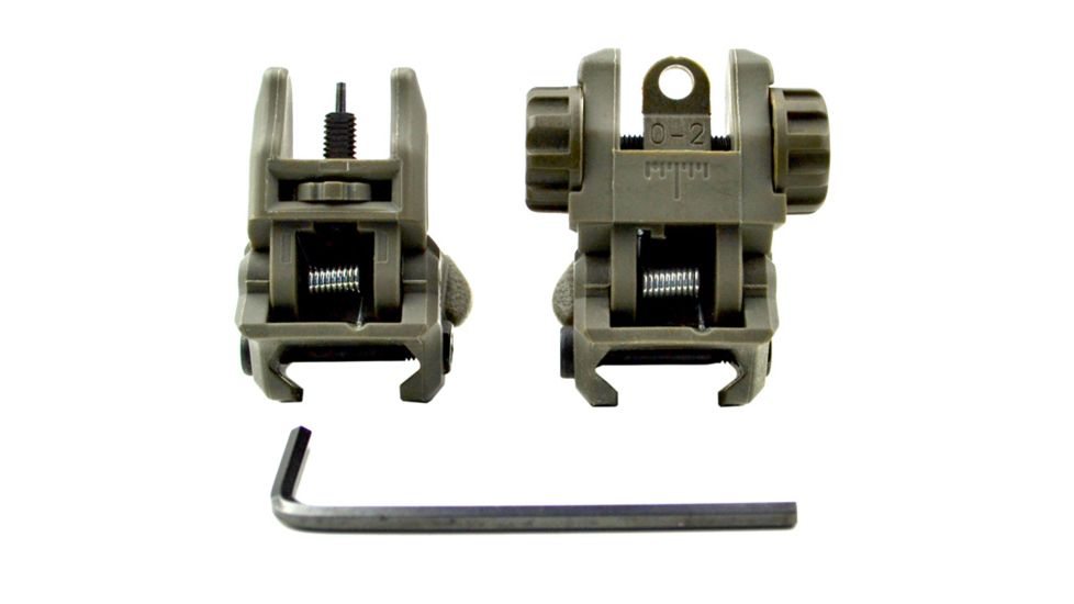 Sniper Tactical Smart Polymer Top Mounted Deployable Front and Rear Sight, Green, MFLRS02-G