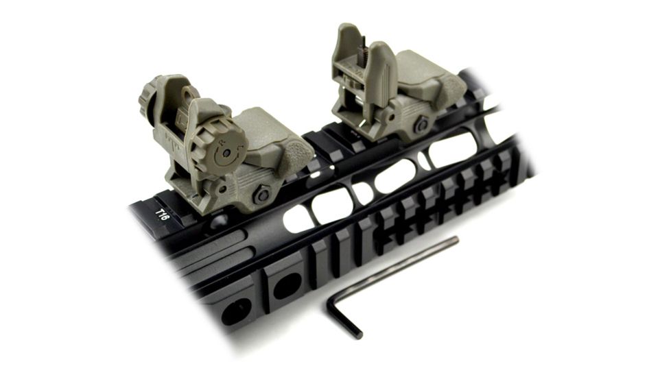 Sniper Tactical Smart Polymer Top Mounted Deployable Front and Rear Sight, Green, MFLRS02-G