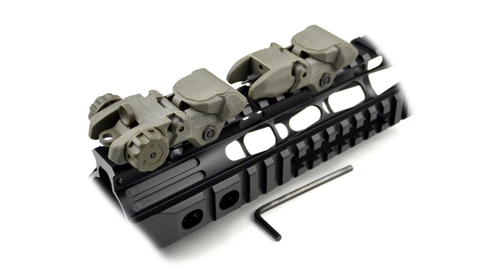 Sniper Tactical Smart Polymer Top Mounted Deployable Front and Rear Sight, Green, MFLRS02-G