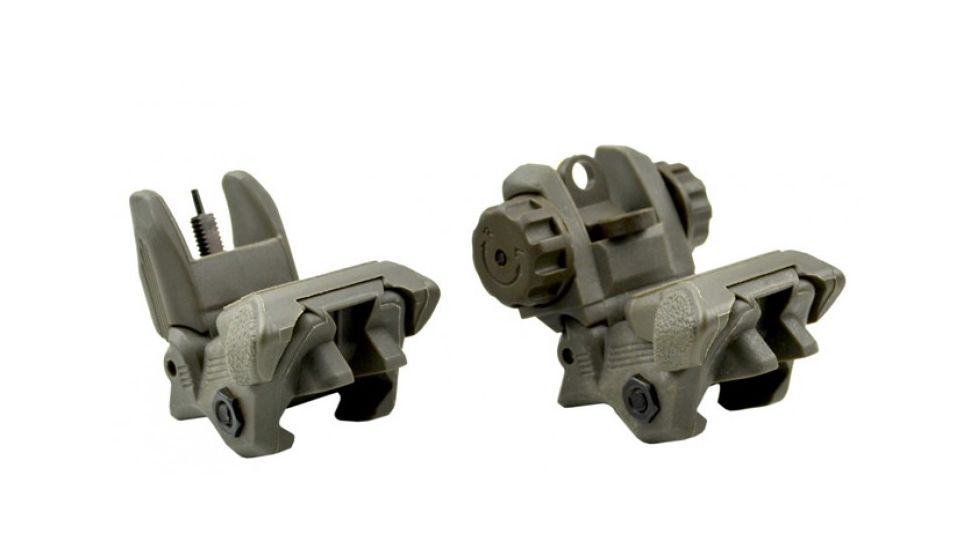 Sniper Tactical Smart Polymer Top Mounted Deployable Front and Rear Sight, Green, MFLRS02-G